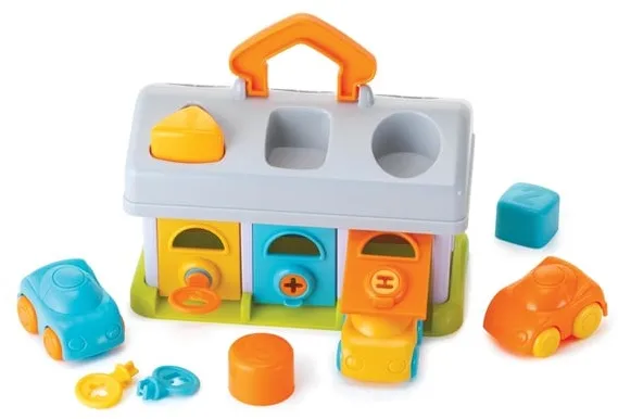 B-Kids Infantino Garage med 3 bilar och nycklar