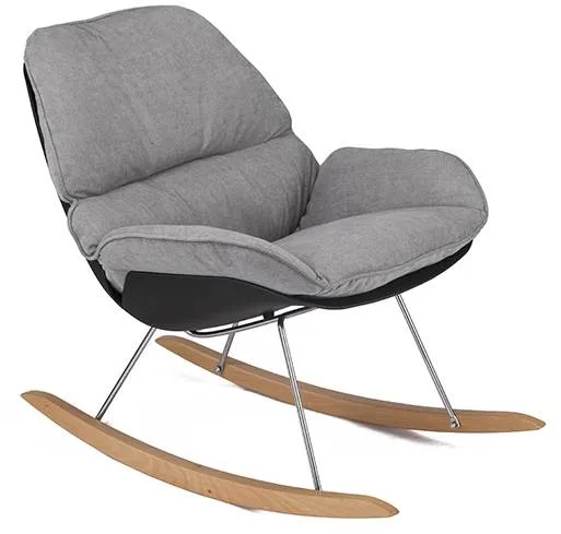 Gungstol Milano med grått tyg