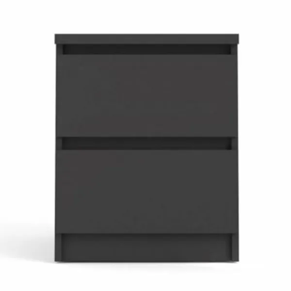 TVILUM Naia sängbord med 2 lådor - svart folie och plast (40.4x50)