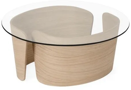 Sibast Furniture No 7 Soffbord Ø70 Låg Vitoljad ek/Glas