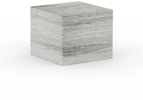 NORR11 Cubism Litet Silver Travertin Soffbord
