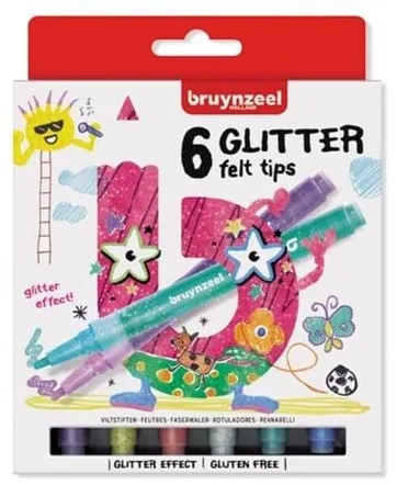 Bruynzeel Kids Glitter Tuschpennor 6 st.