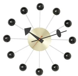 Vitra Ball Clock Väggklocka Svart/Mässing
